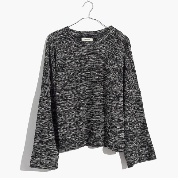 Madewell Button Shoulder Wide Sleeve Top - Picture 3 of 13